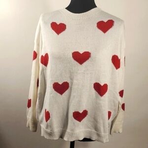 Pullover Knit Hearts Sweater ❤️ Size Medium